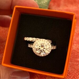 Dazzling 14k Moissanite Ring Set with 5ctw Center Stone (Bundles are 30% off!)